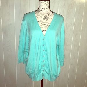 Old Navy teal v-neck cardigan